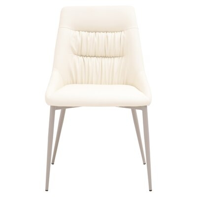 Arondello Cross Back Stacking Side Chair in Shell Synthetic, Matte Light Gray - Image 0