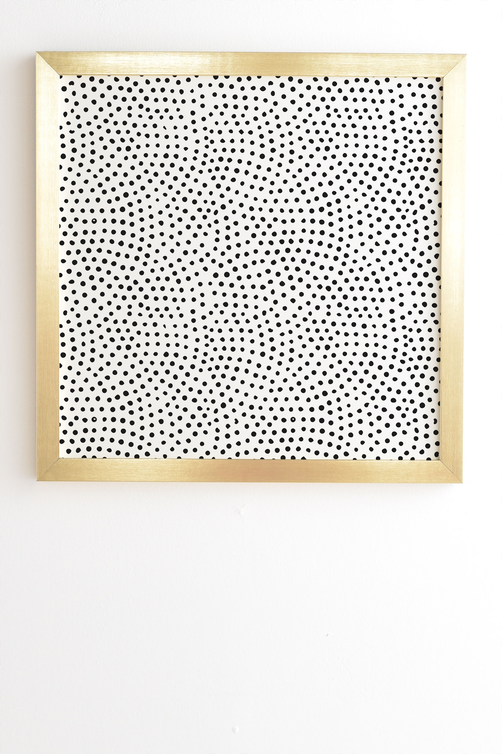 Black Polka Dots by Emanuela Carratoni - Framed Wall Art Basic Gold 14" x 16.5" - Image 1