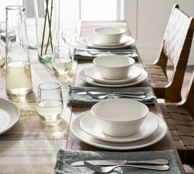 Larkin Reactive Glaze Stoneware Dinner Plates, Set of 4 - Shell White - Image 3