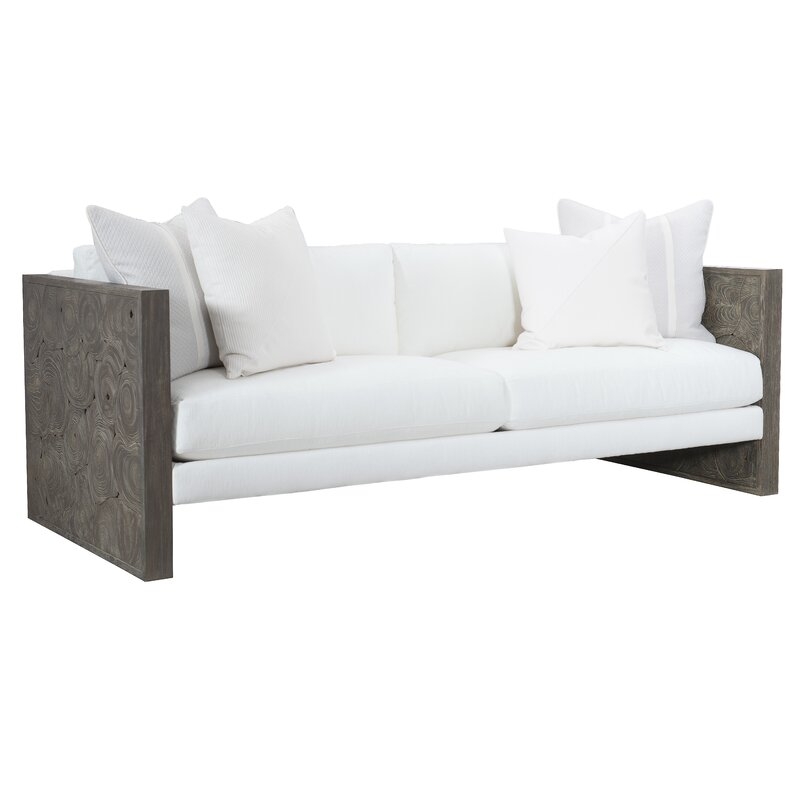 Bernhardt Madura 85.5"" Wide Outdoor Teak Patio Sofa with Cushions - Image 0
