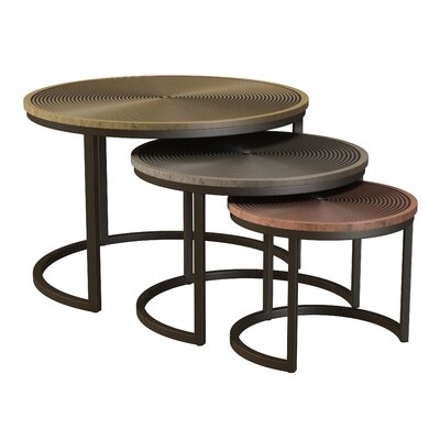 Anyla Metal Nesting Cocktail Tables In Copper, Brass And Nickel (Set Of 3) - Image 0