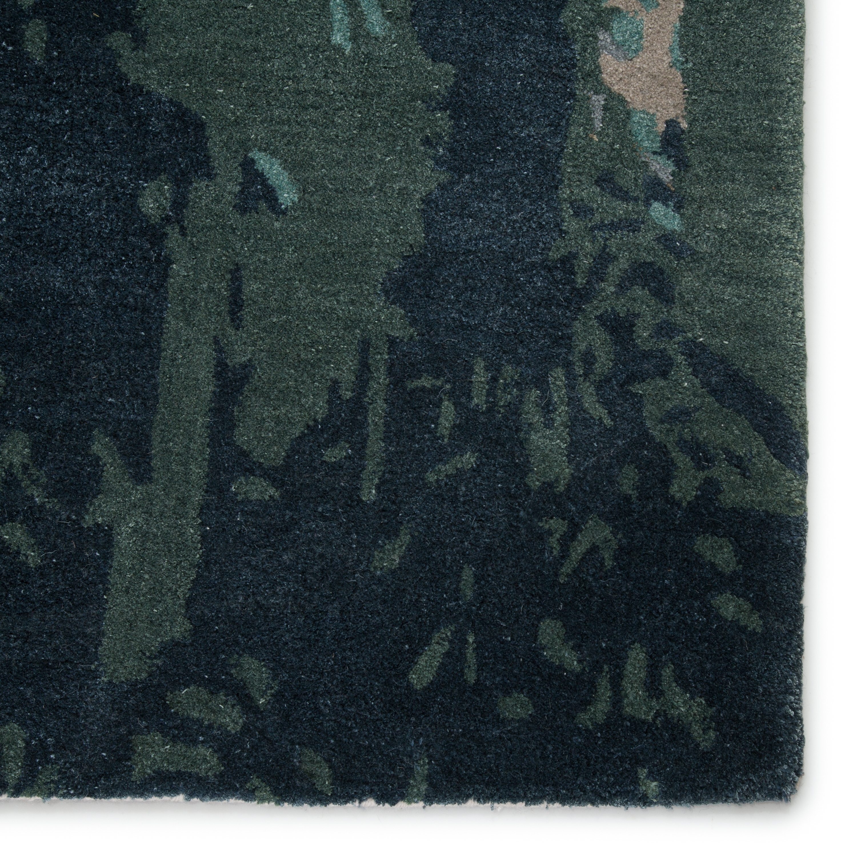 Luella Handmade Abstract Teal/ Gray Area Rug (8'X11') - Image 3