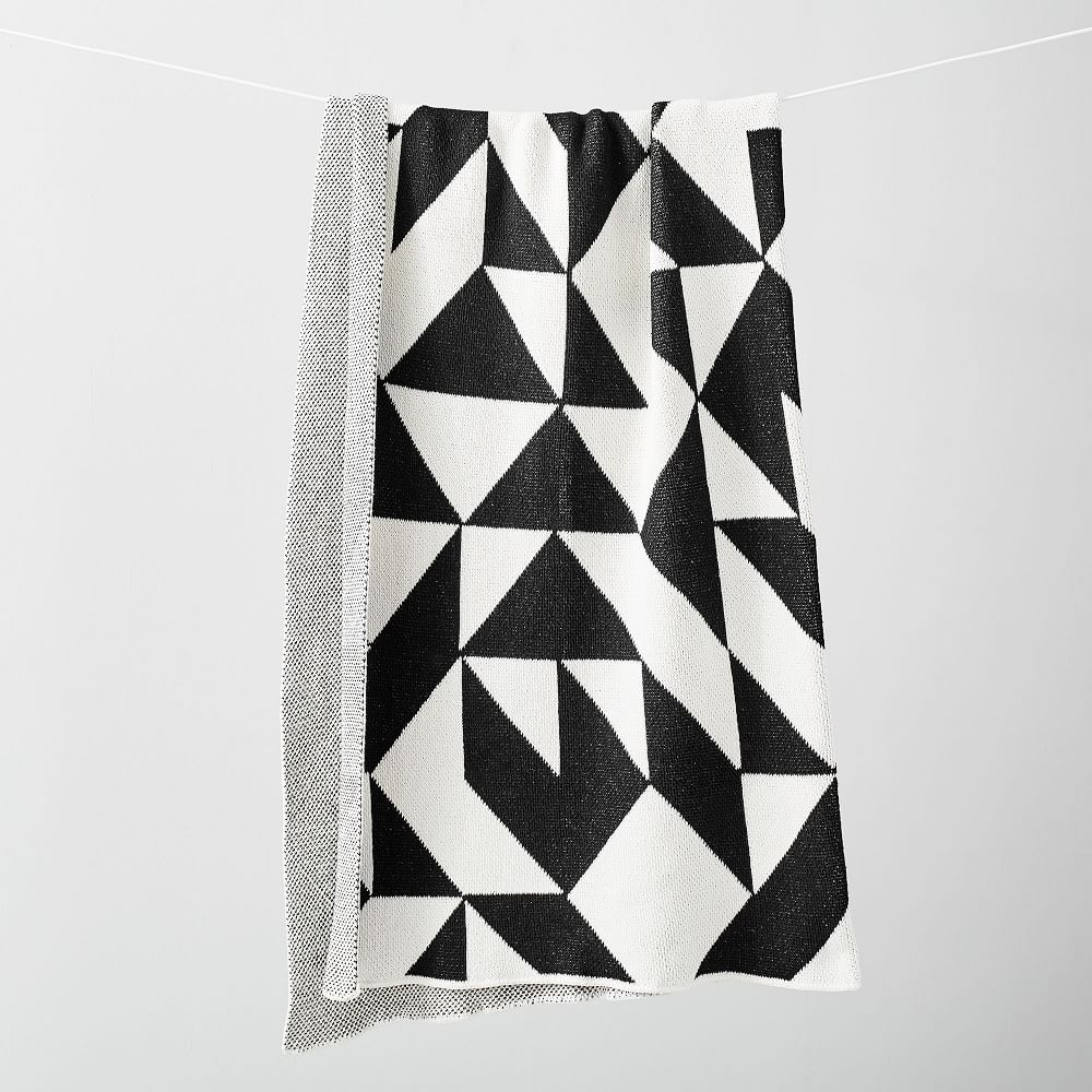 Happy Habitat Recycled Cotton Throw, Scattered Black - Image 0