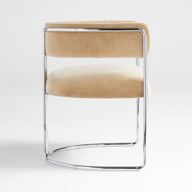 Malak Chrome Upholstered Dining Armchair - Image 7