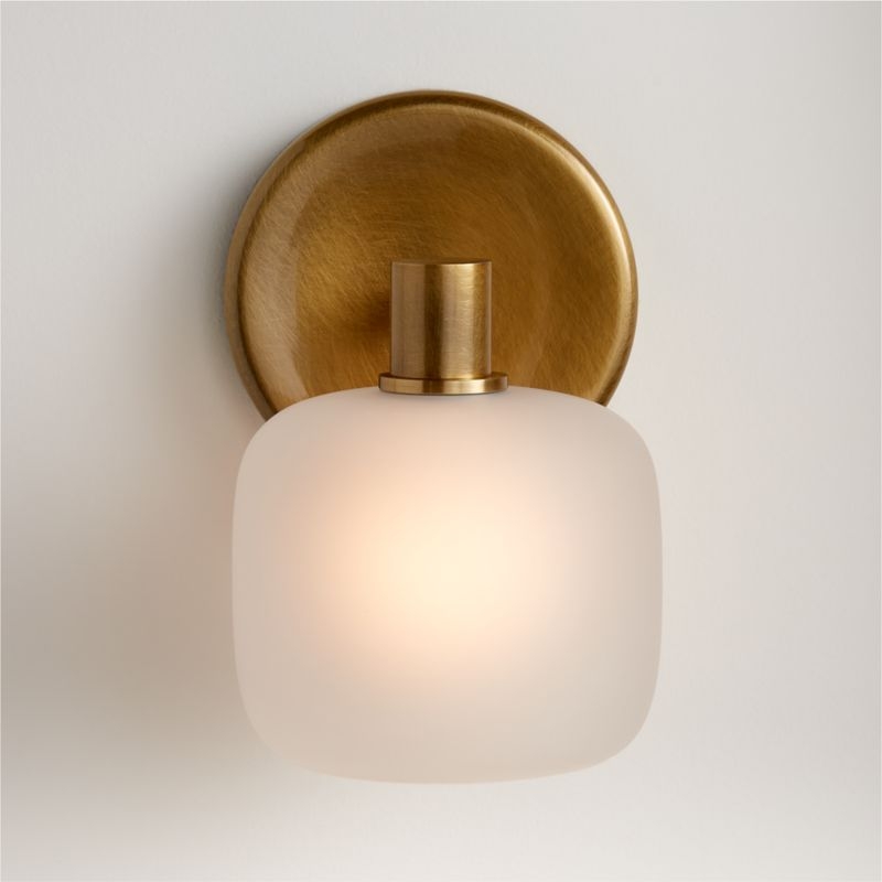 Colombe Burnished Brass and Glass Single Light Wall Sconce 5" - Image 1