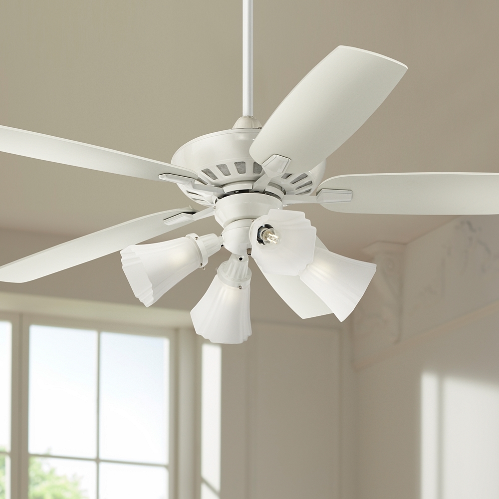 52" Casa Vieja Journey White LED Ceiling Fan with Remote - Image 0