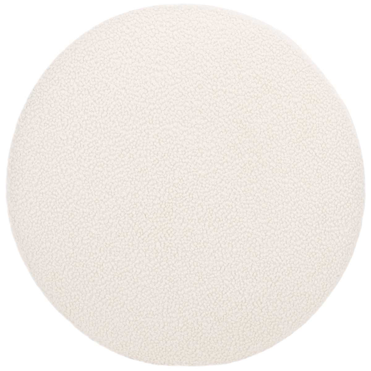 Riah Boucle Round Ottoman - Off White / Natural - Safavieh - Image 5