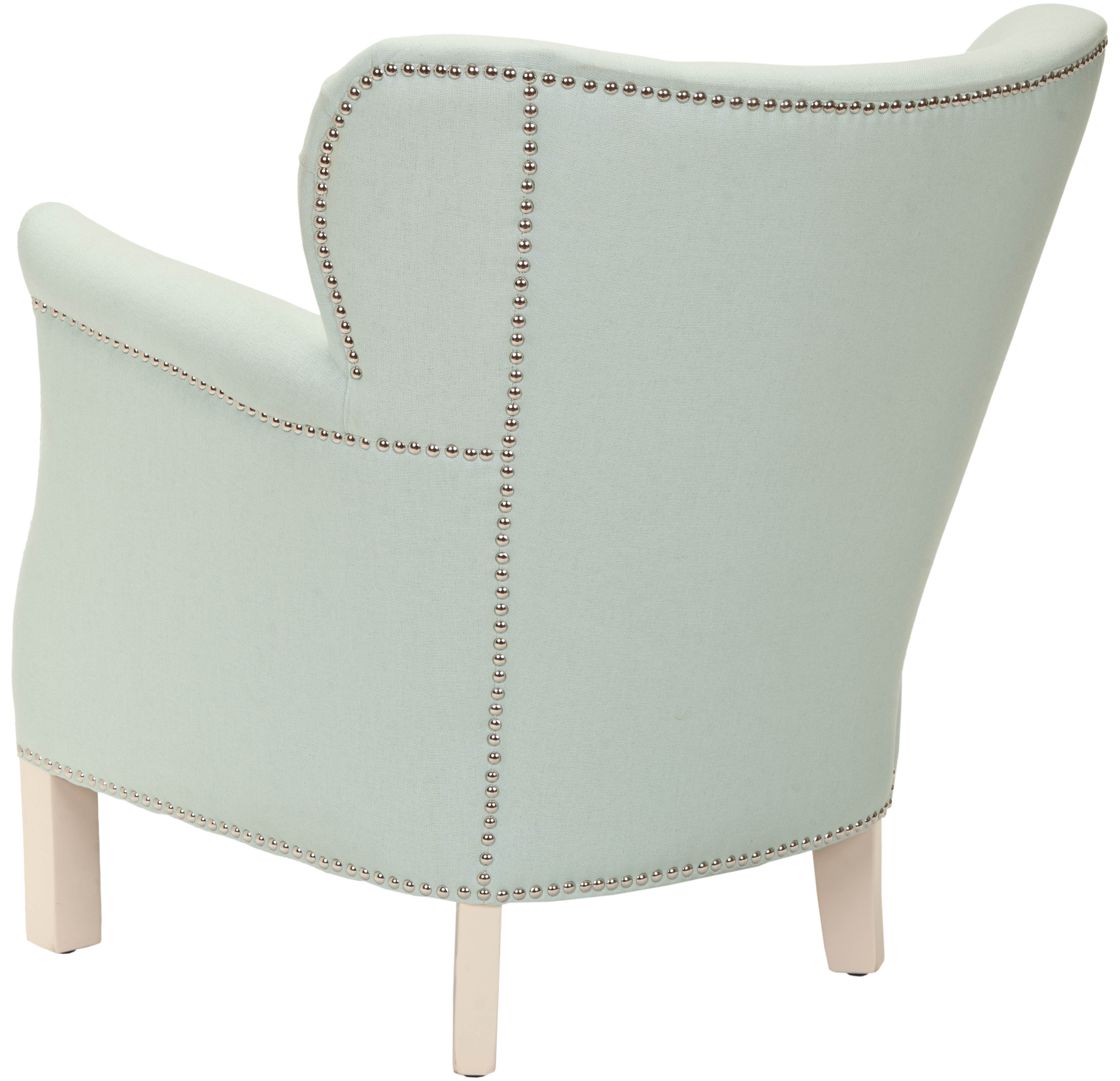 Jenny Arm Chair W/ Silver Nail Heads - Robins Egg Blue/Ivory - Safavieh - Image 2