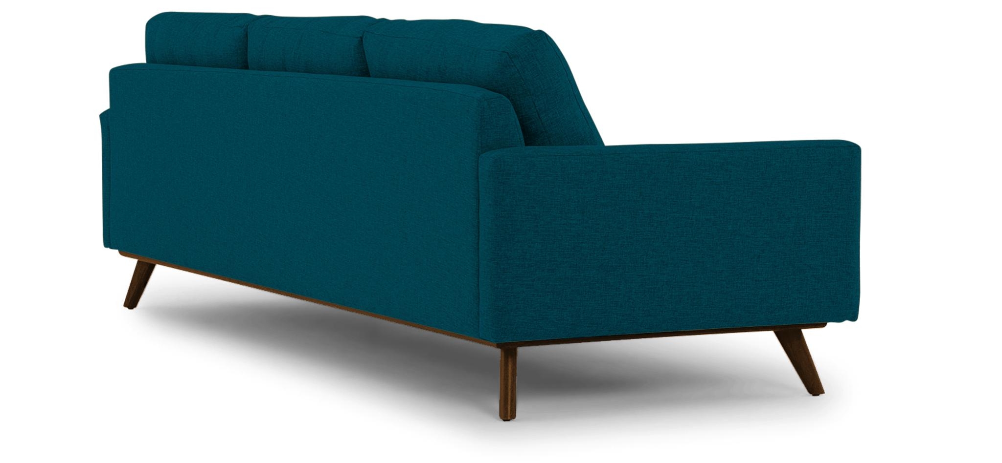Blue Hopson Mid Century Modern Grand Sofa - Key Largo Zenith Teal - Mocha - Image 3