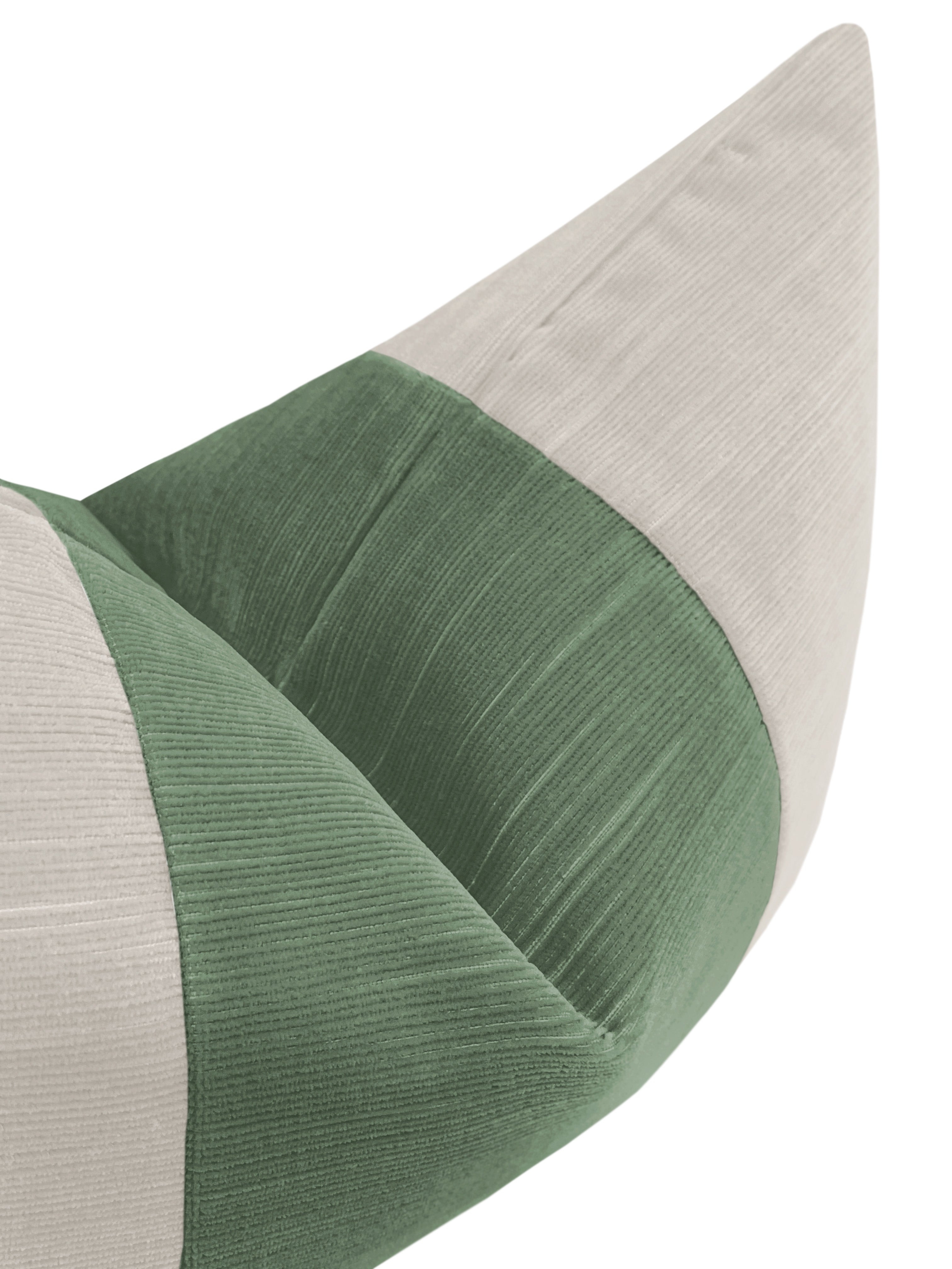 THE LITTLE LUMBAR :: STRIE VELVET // OYSTER + PATINA - LITTLE LUMBAR 12" X 18" - Image 2