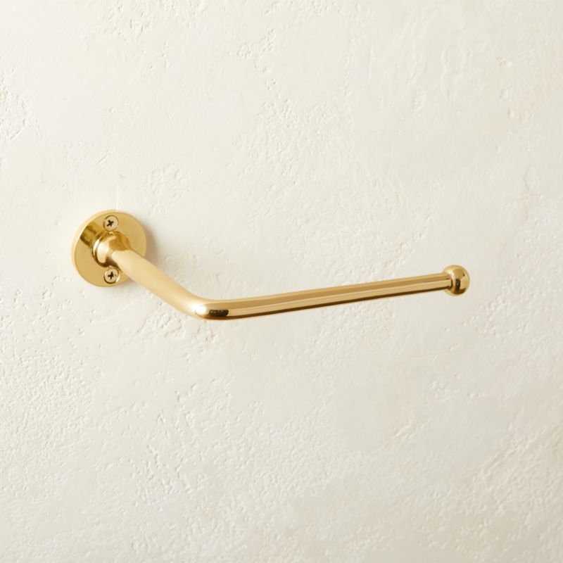 Boule Polished Brass Wall-Mounted Toilet Paper Holder - Image 1