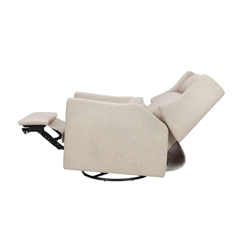 Babyletto Kiwi Plus Beach Tan Nursery Electronic Swivel Glider Power Recliner with Adjustable Headrest - Image 4