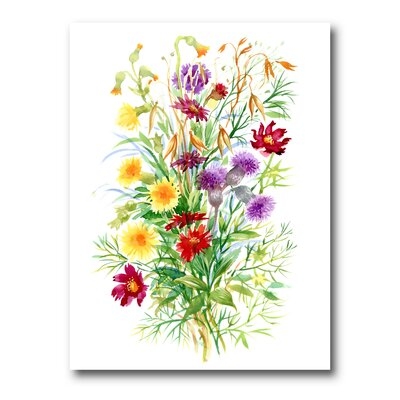 Colorful Wildflowers In Nature - Farmhouse Canvas Wall Art Print-PT35348 - Image 0