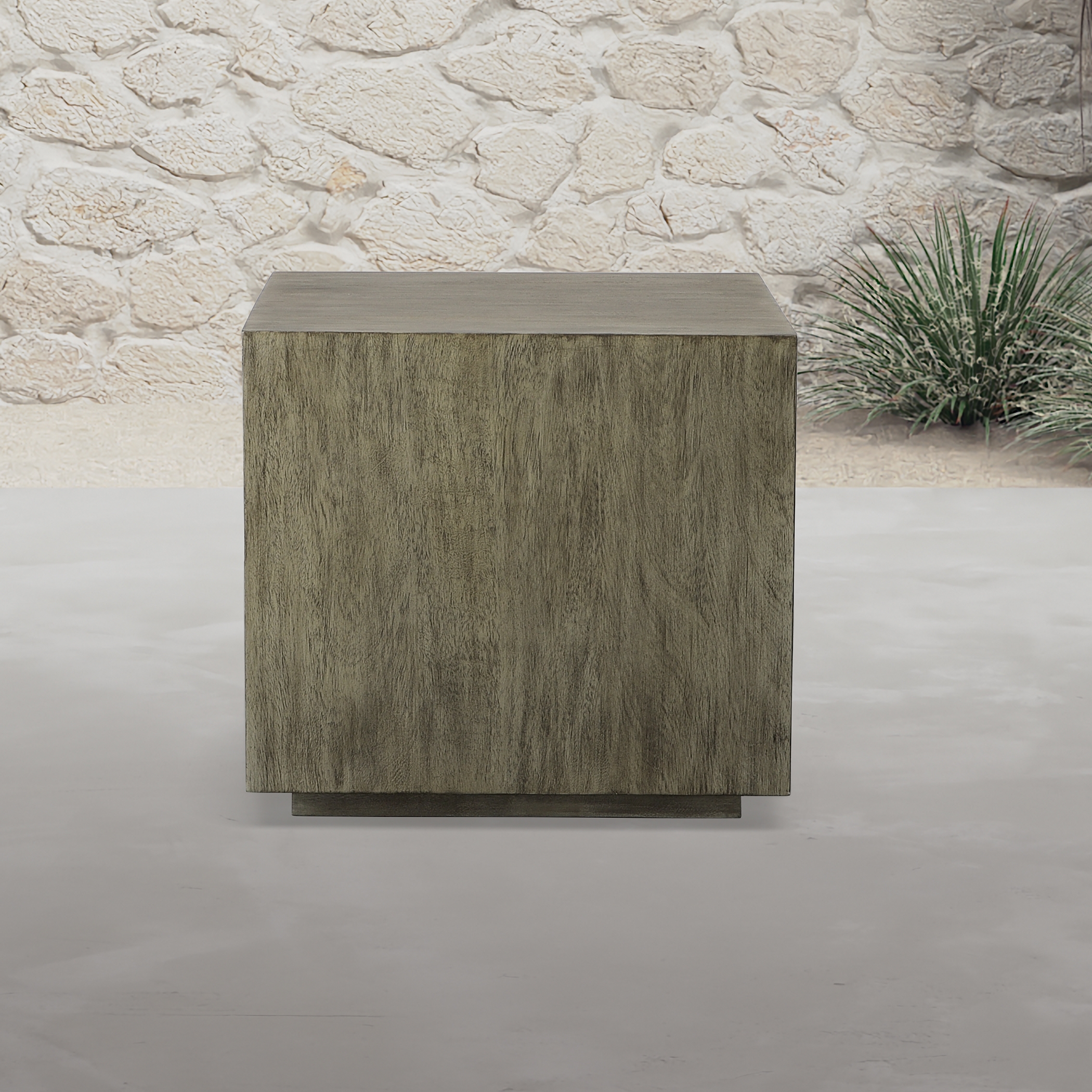 Kareem Modern Gray Side Table - Image 1