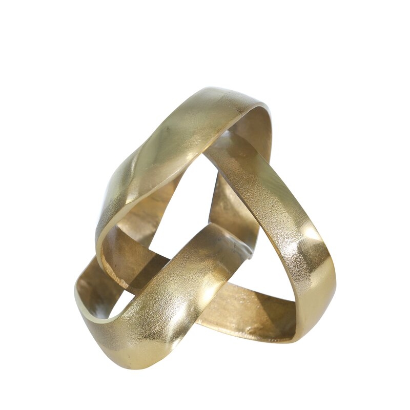 Samara Aluminum Knot Sculpture, Gold - Image 3