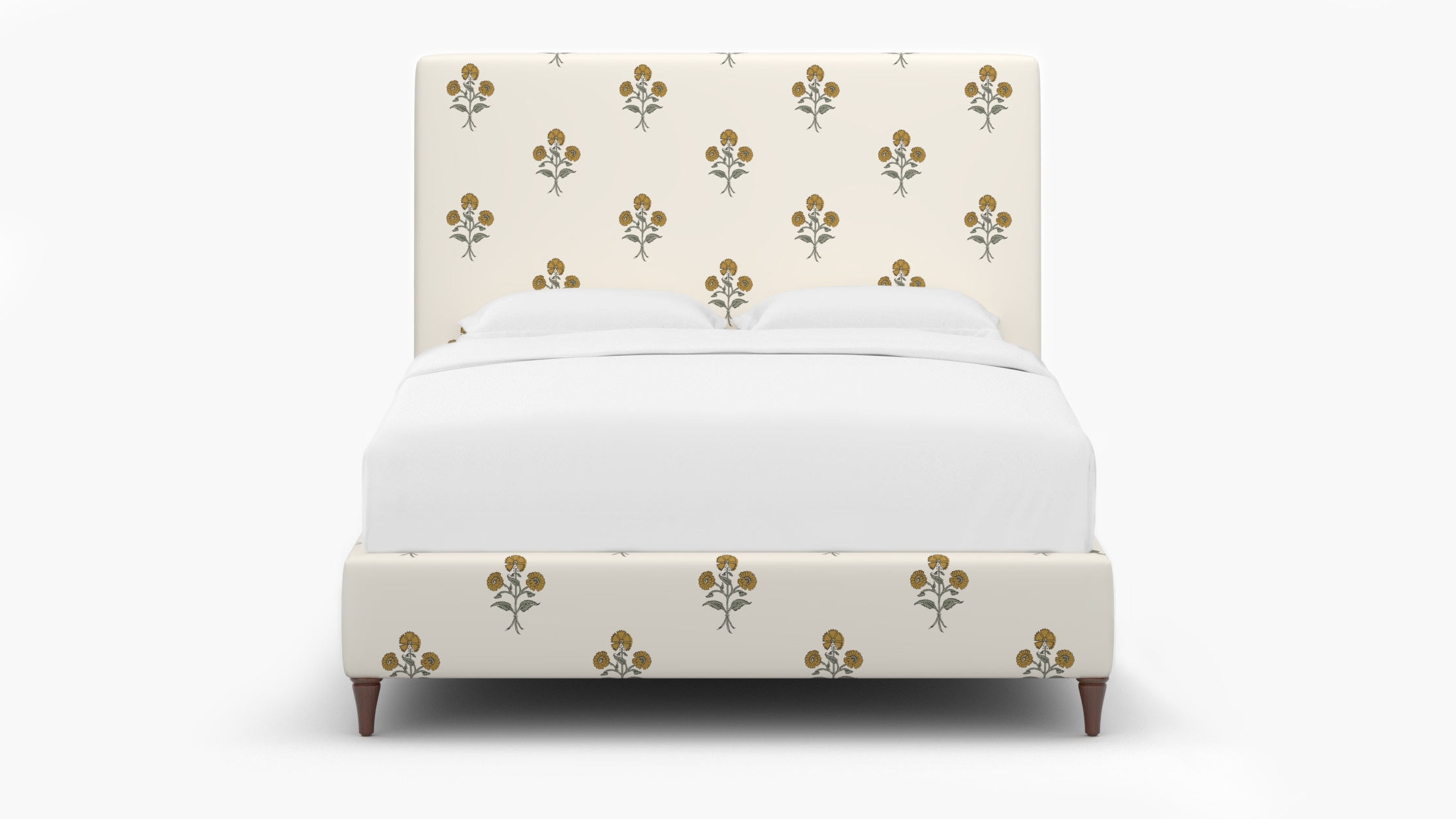 Classic Bed, Marigold Delphine, Walnut Decorative Tapered Leg, Queen - Image 0