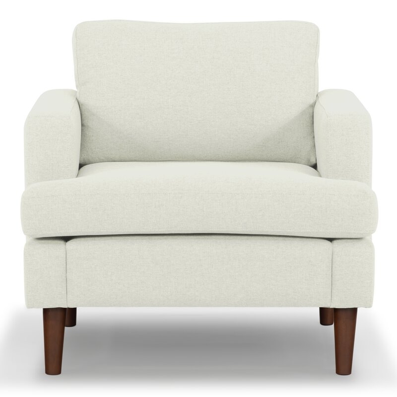Laine 34'' Wide Tufted Polyester Armchair, Cream - Image 1
