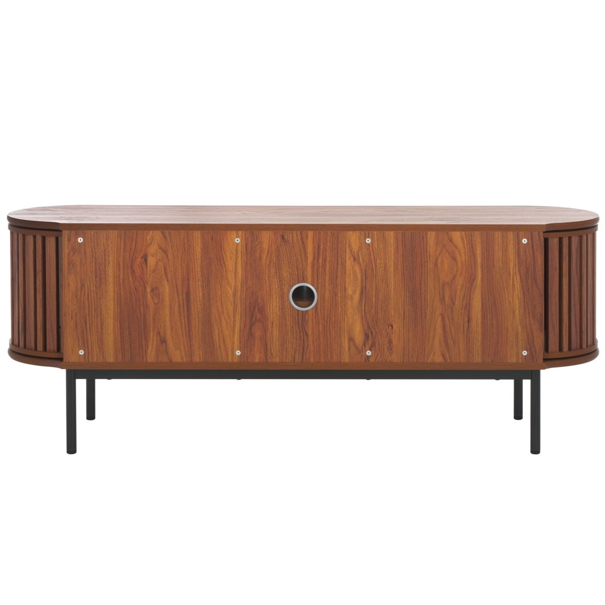 Enid 4 Door Media Stand - Walnut / Black - Safavieh - Image 8