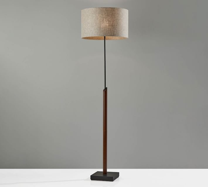 Cornelius Wood Floor Lamp, Black & Walnut - Image 1