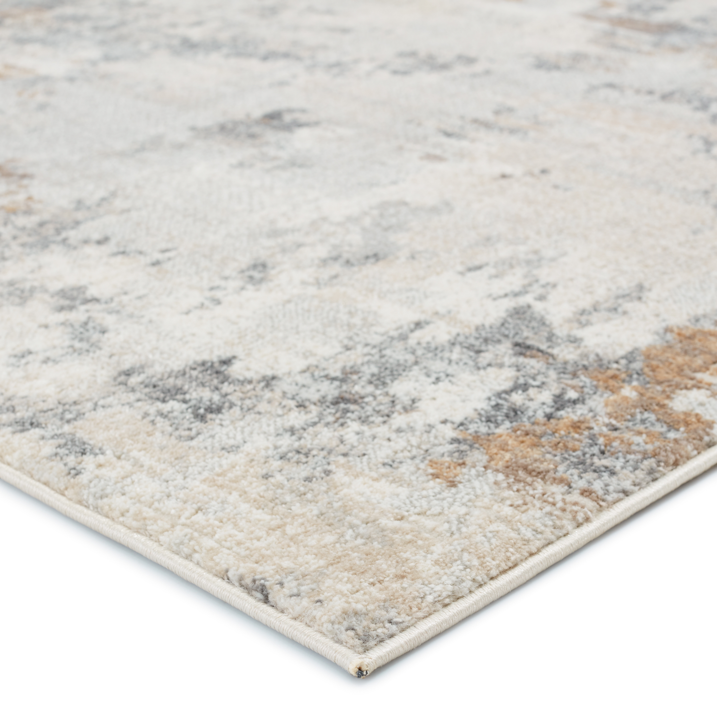 Vibe by Louna Abstract Light Gray/ Gold Area Rug (4'X6') - Image 1
