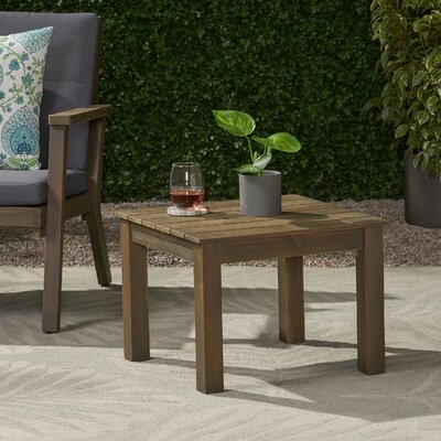 Alma Outdoor Wooden Side Table - Image 0