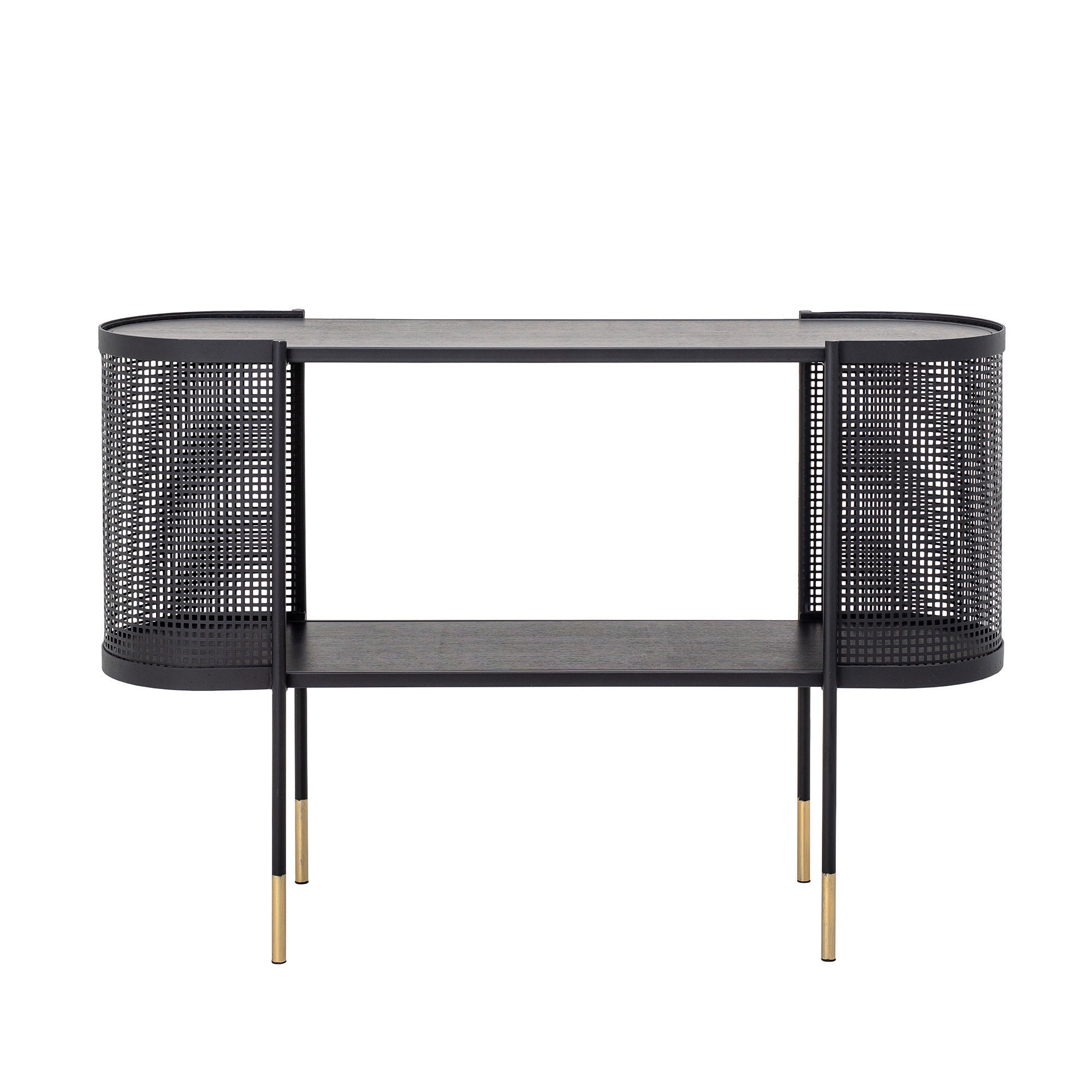 Metal Console Table with Shelf & Brass Finish Legs - Image 0