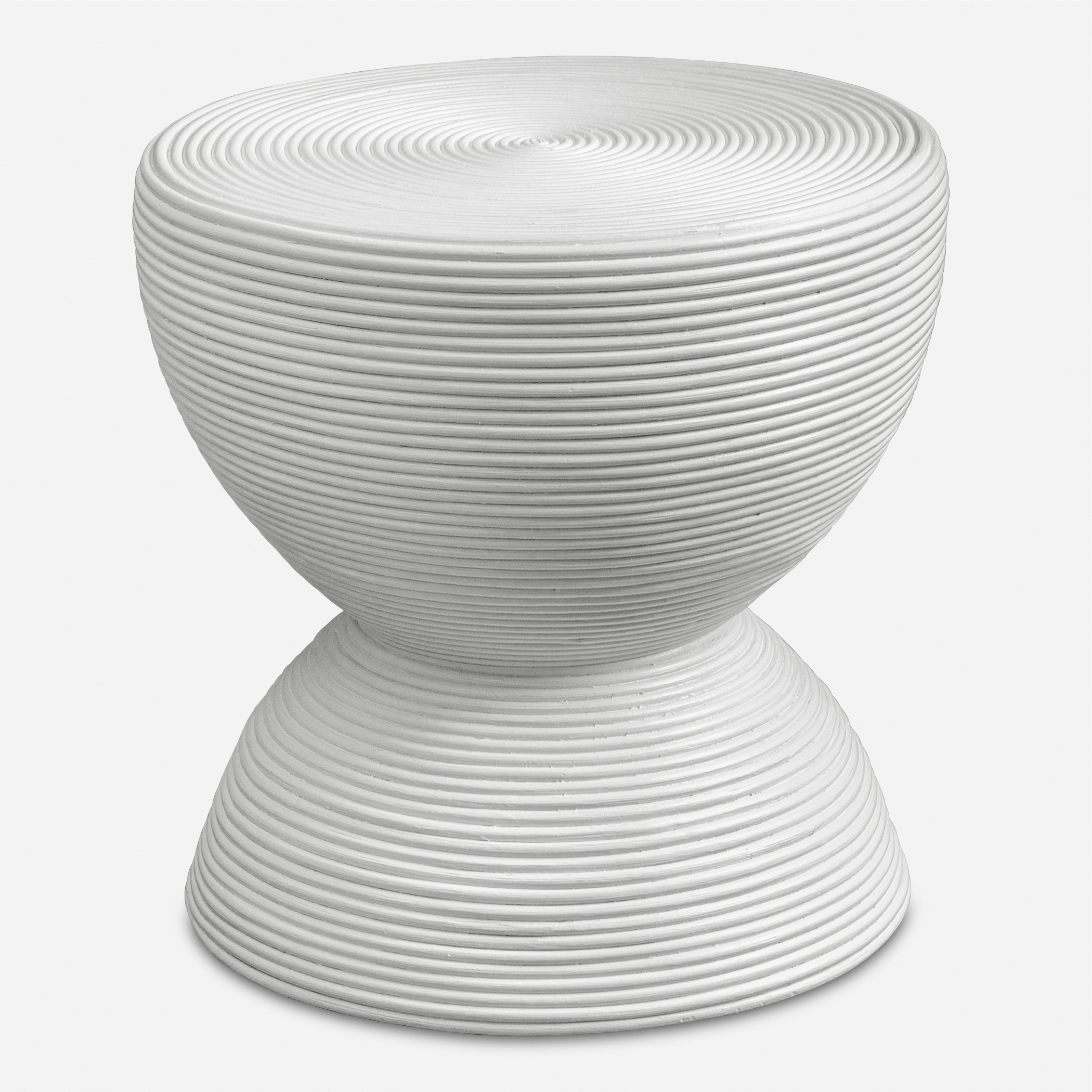 Bongo White Rattan Side Table - Image 0