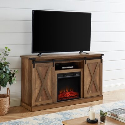 Bradner TV Stand for TVs up to 65" with Electric Fireplace Included - Image 0