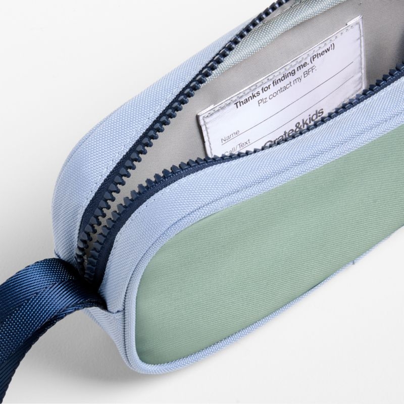 Dreamer Colorblock Green and Blue Soft Kids Pencil Case - Image 3