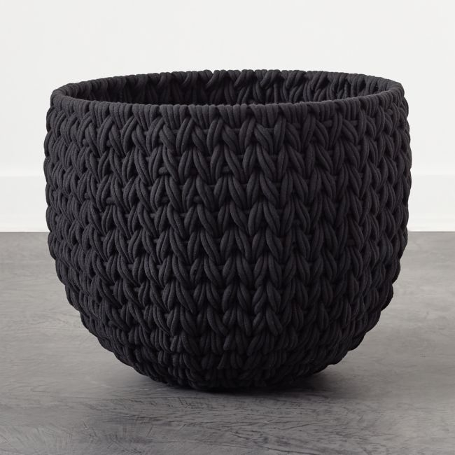 Conway Round Black Cotton Storage Basket XL - Image 0