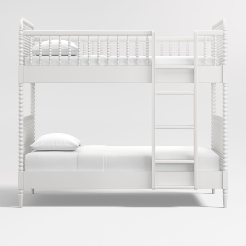 Jenny Lind White Wood Spindle Kids Twin Bunk Bed - Image 1