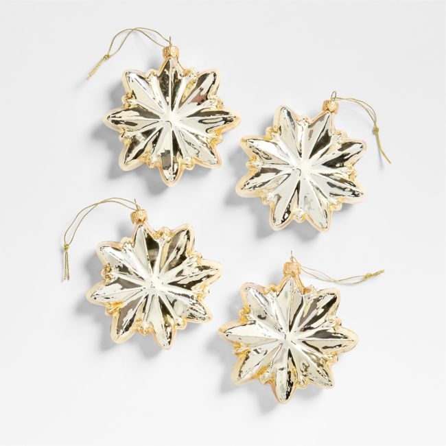 European Glass Star Christmas Tree Ornament, Set of 4 - Image 0
