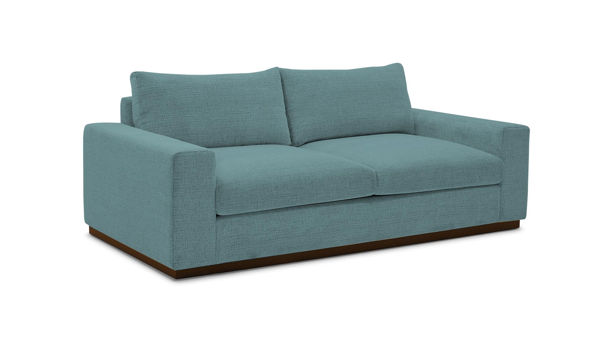 Blue Holt Mid Century Modern Sofa - Dawson Slate - Mocha - Image 1