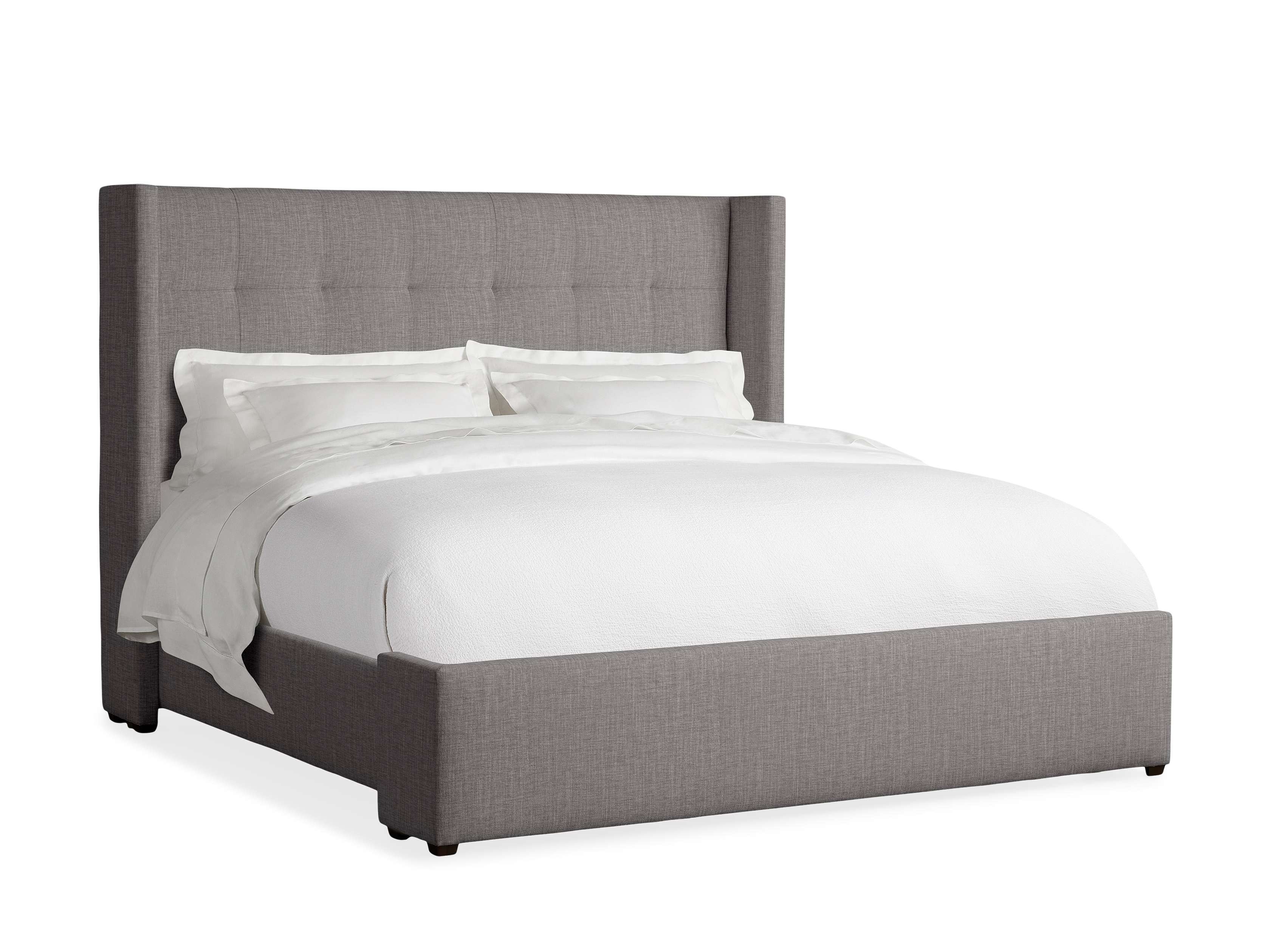 Wyller Box-Tufted Bed with Low Footboard in Upholstered King None  Nomad Slate/63" - Image 0