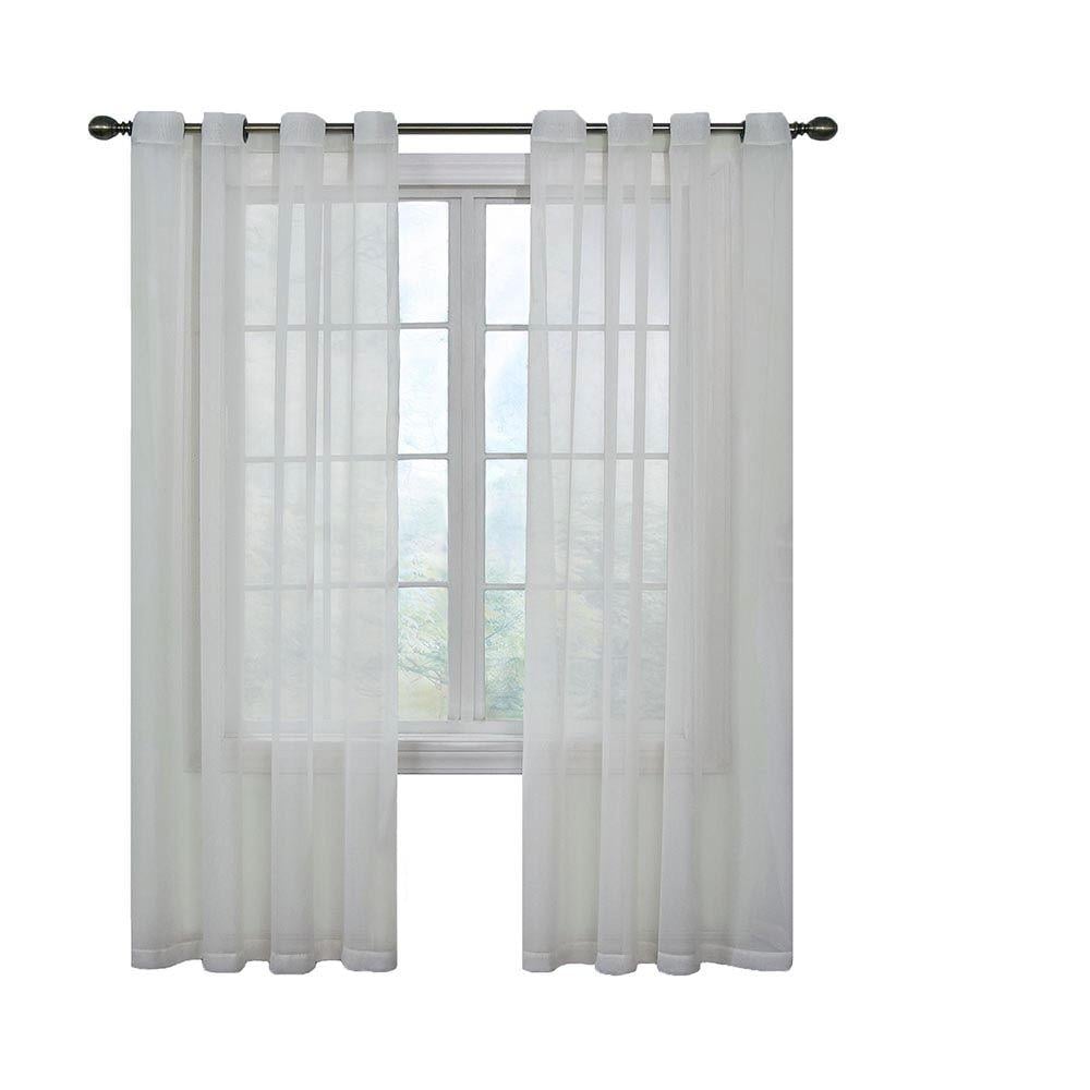 Curtain Fresh Arm and Hammer Odor Neutralizing Grommet White Sheer Curtain Panel, 63 in. Length - Image 0