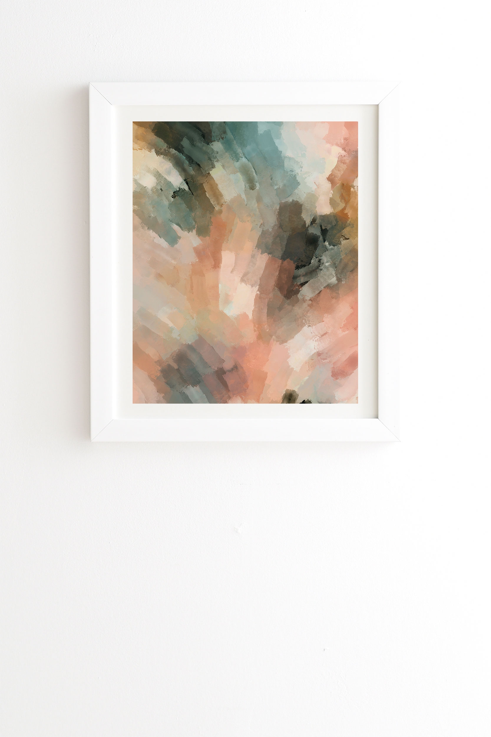 Waves Strokes Iii by Marta Barragan Camarasa - Framed Wall Art Basic White 19" x 22.4" - Image 0