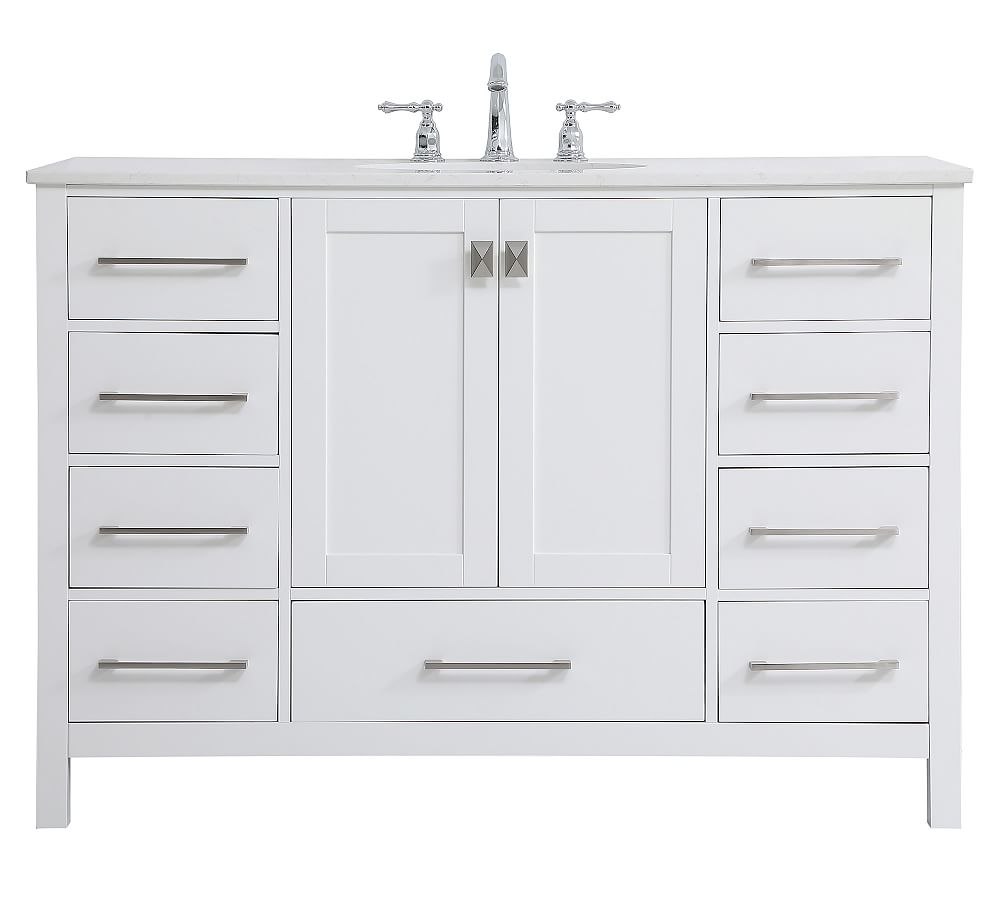 White Riola Single Sink Vanity, 48" - Image 0