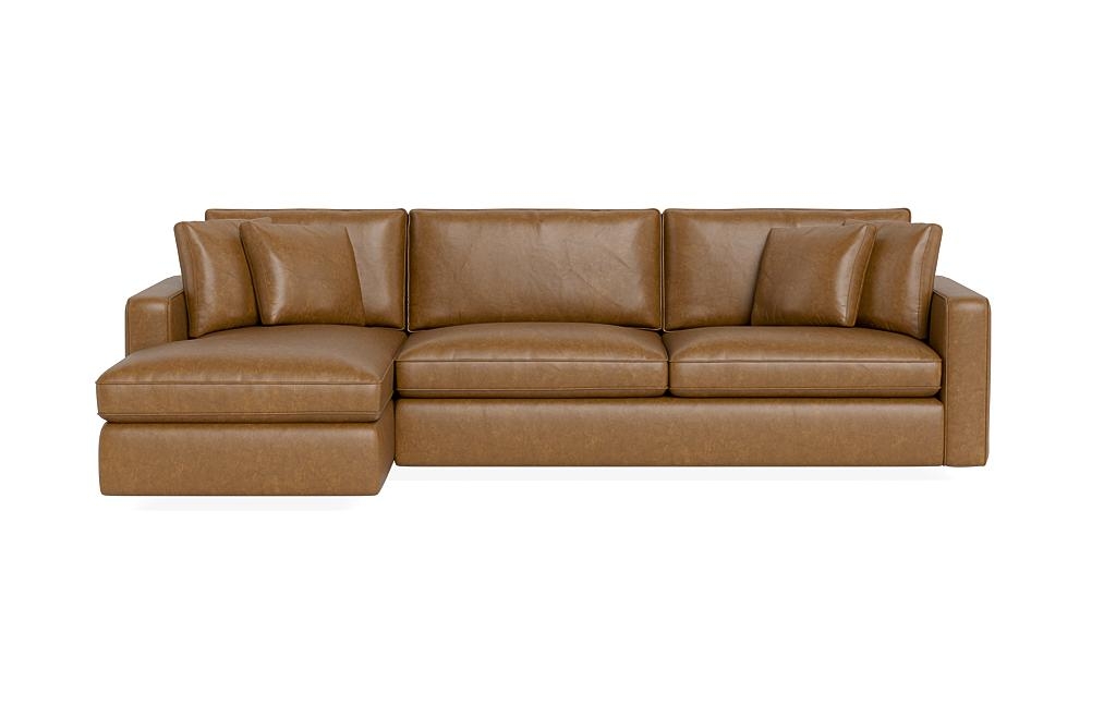 James Leather 3-Seat Left Chaise Sectional - Image 0