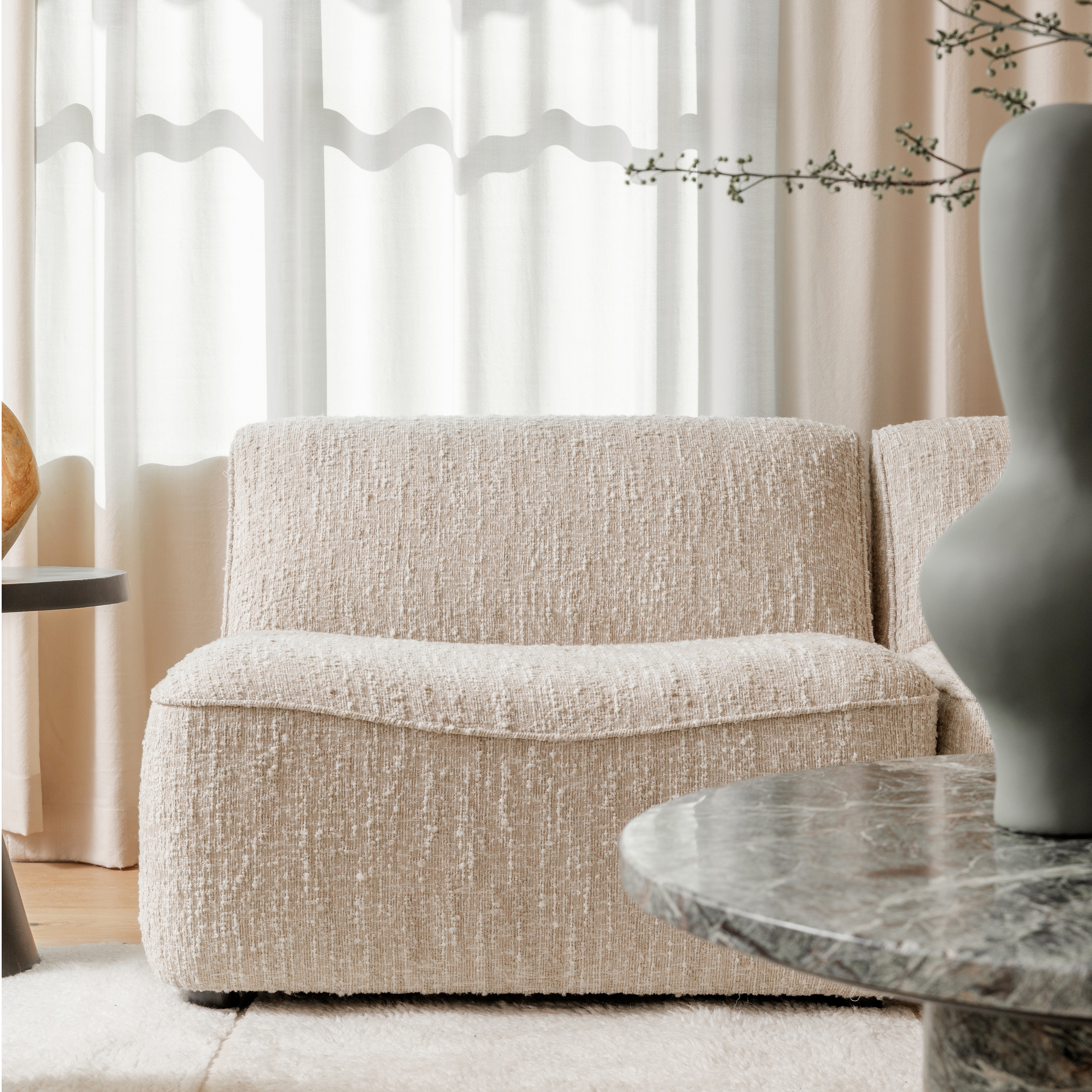 Madeline Modular Sectional - Armless Beige - Image 2