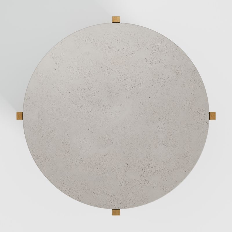 Miro Concrete Coffee Table with Natural White Oak Wood Base - Image 3