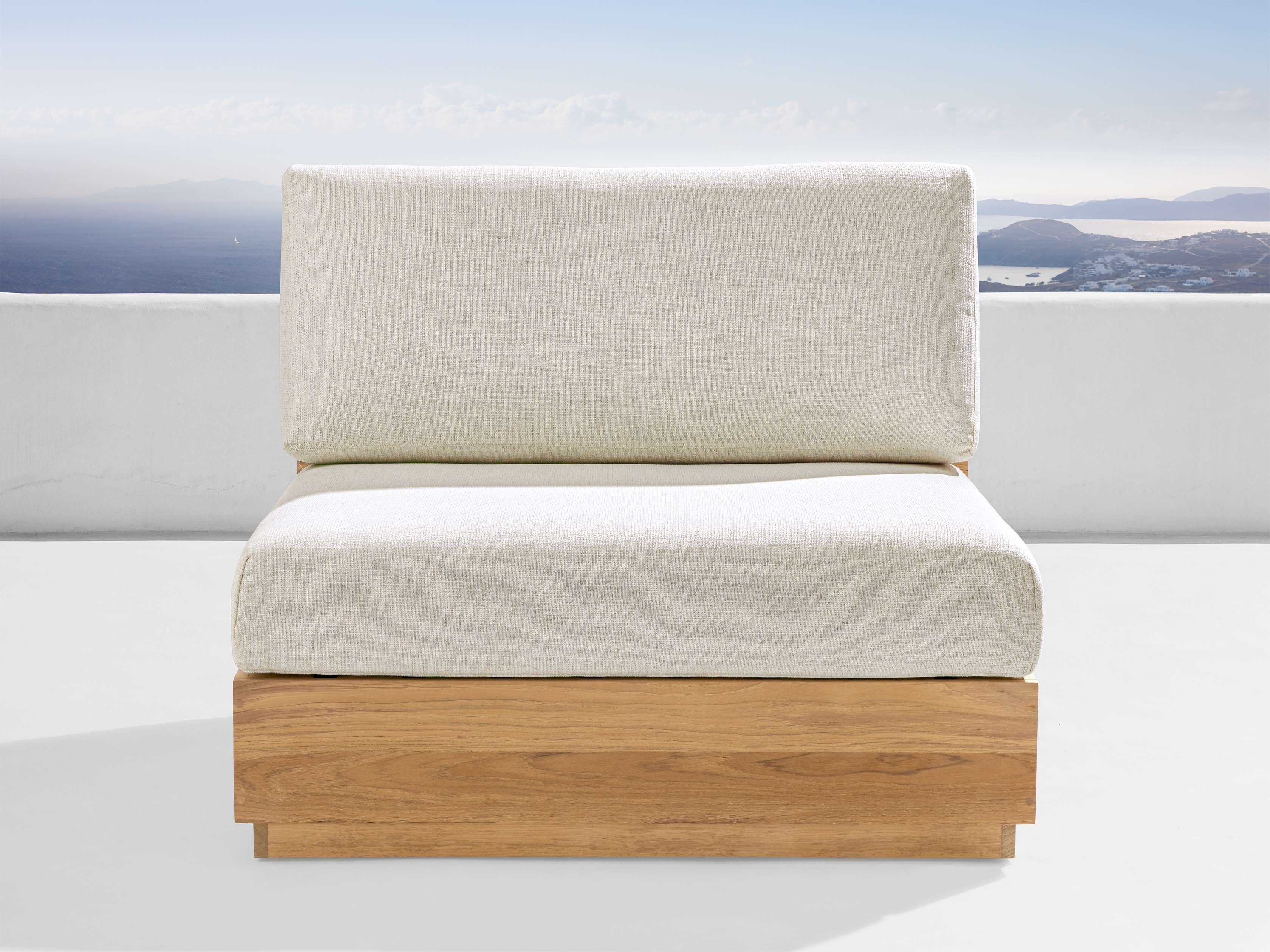 Bal Harbour Outdoor Armless Chair Teak in Natural - Image 0