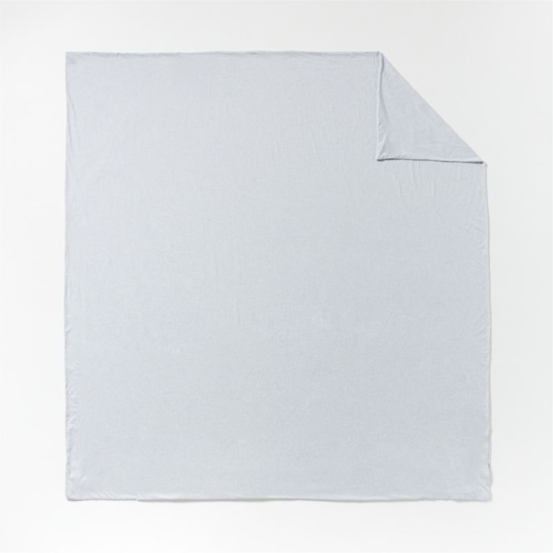 Cozysoft Organic Jersey Light Grey Full/Queen Duvet Cover - Image 2