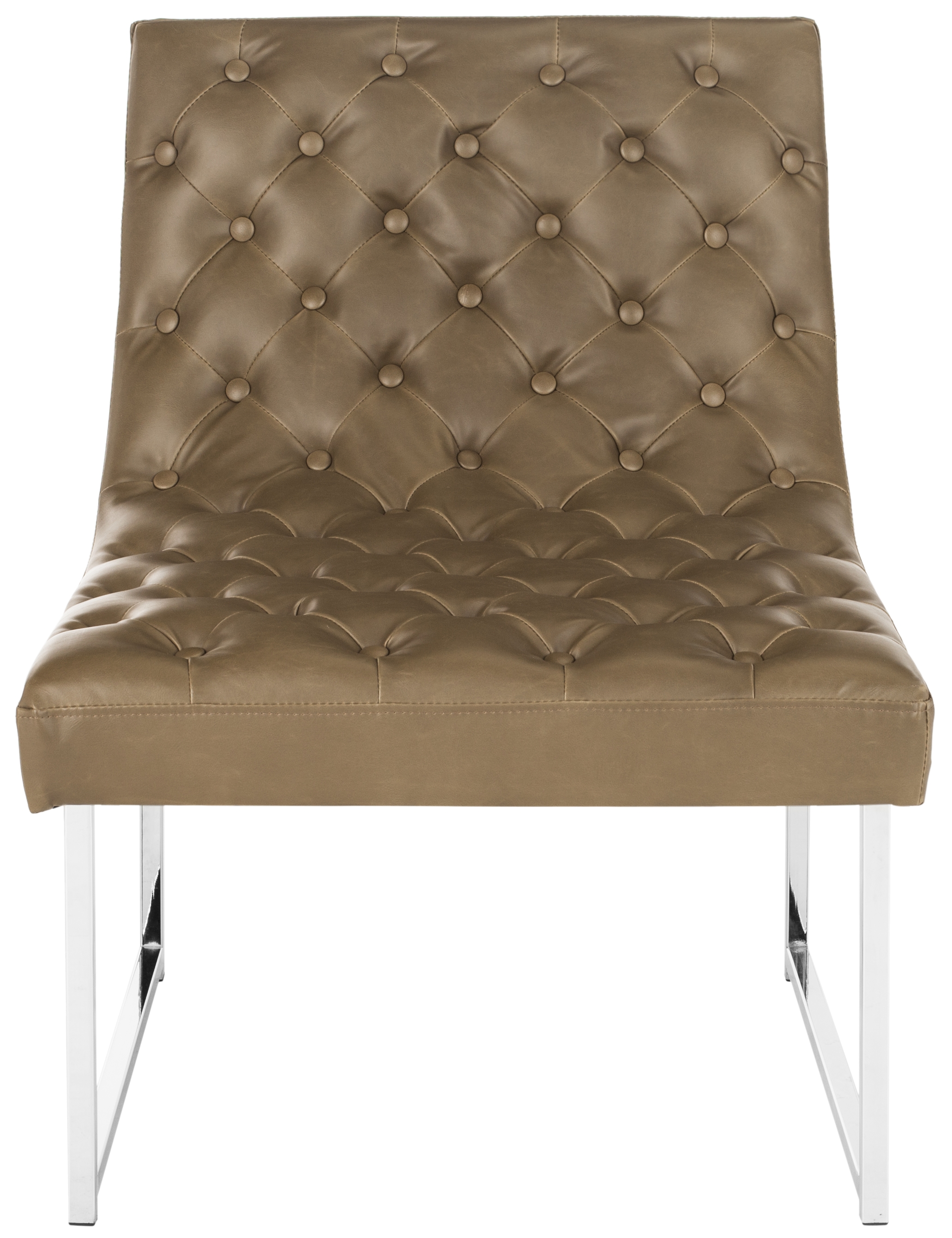 Hadley Leather Tufted Accent Chair - Antique Taupe - Arlo Home - Image 0
