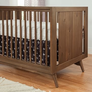 Peggy 3-in-1 Convertible Crib with Toddler Bed Conversion Kit, Natural Walnut, WE Kids - Image 2