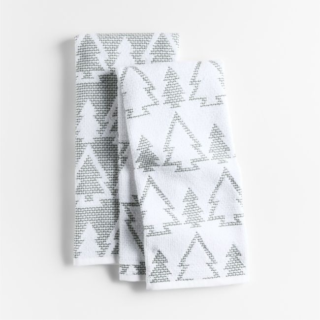 Winter Trees Textured Terry Organic Cotton Kitchen Towels, Set of 2 - Image 0