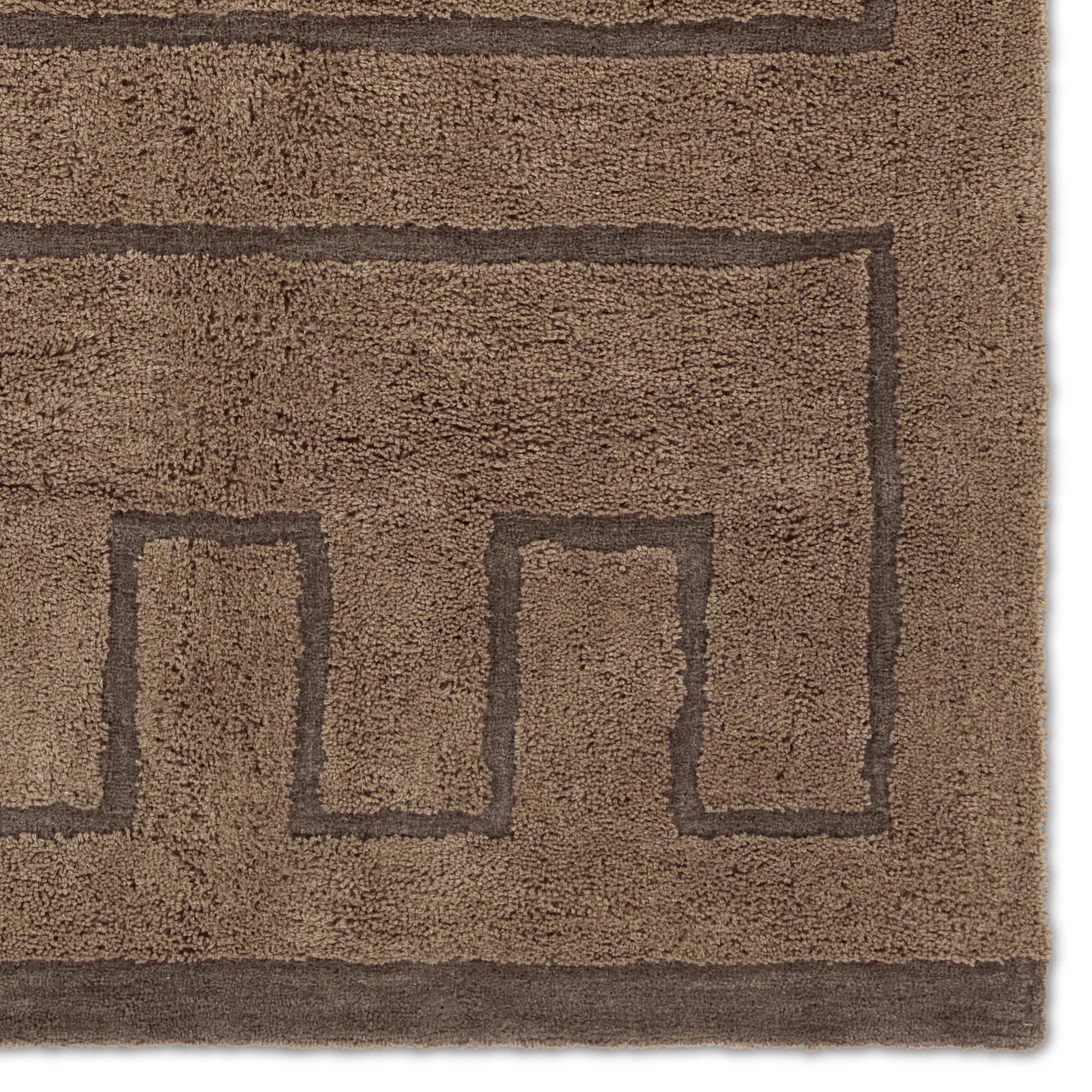 Ziyan AIB04 Handmade Geometric Brown Area Rug (8'6"x11'6") - Image 3