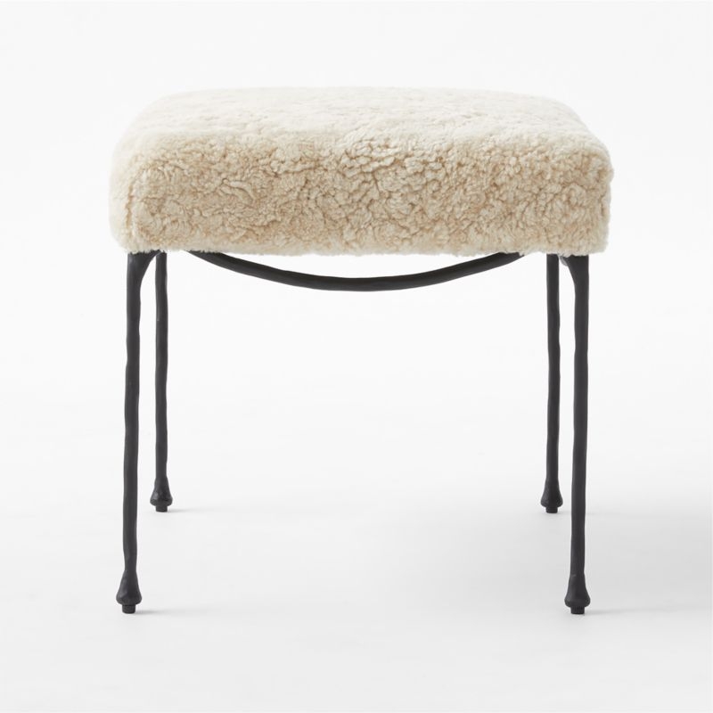 Journey Cream Shearling Stool - Image 2