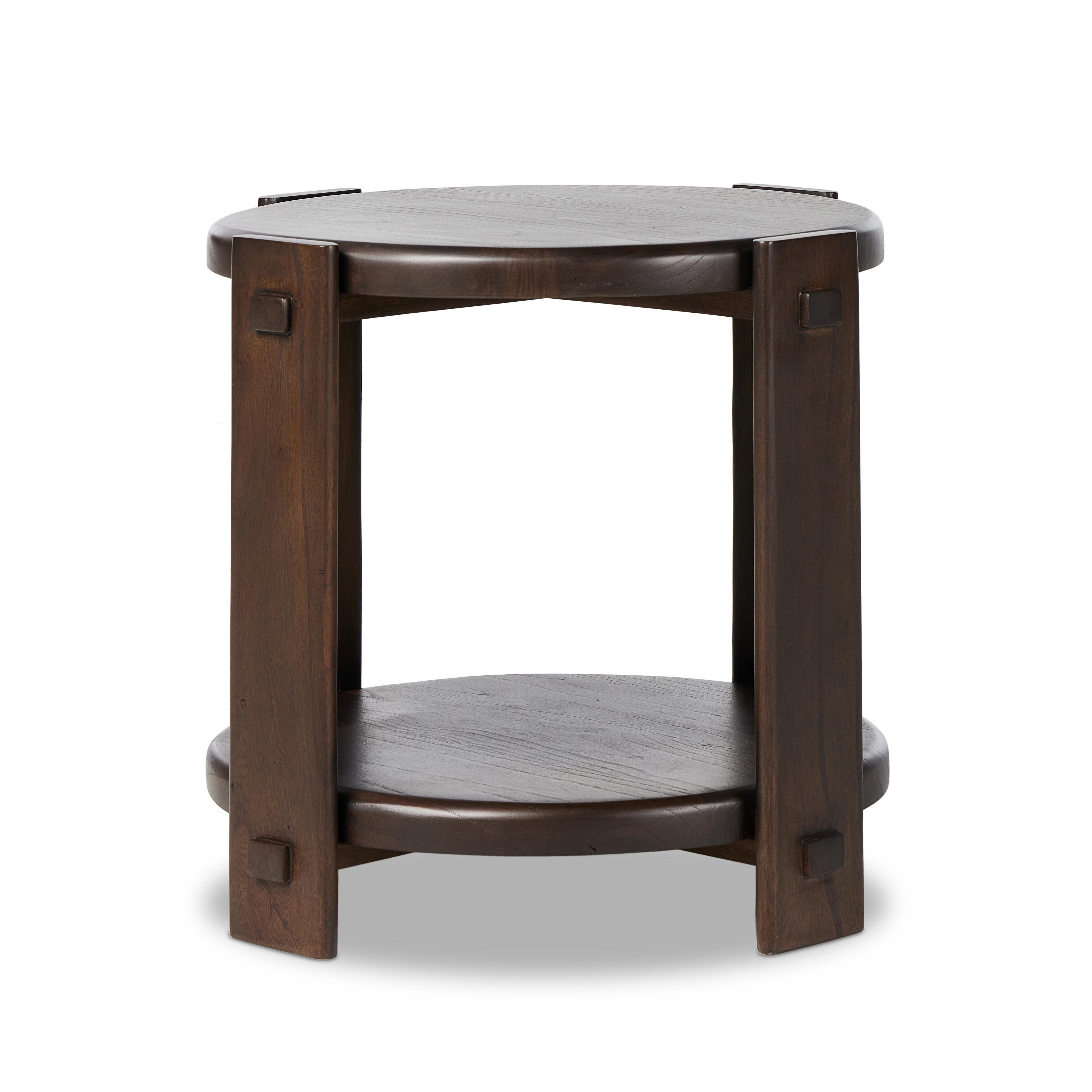 Two Tier End Table-Matte Brown Neem - Image 3