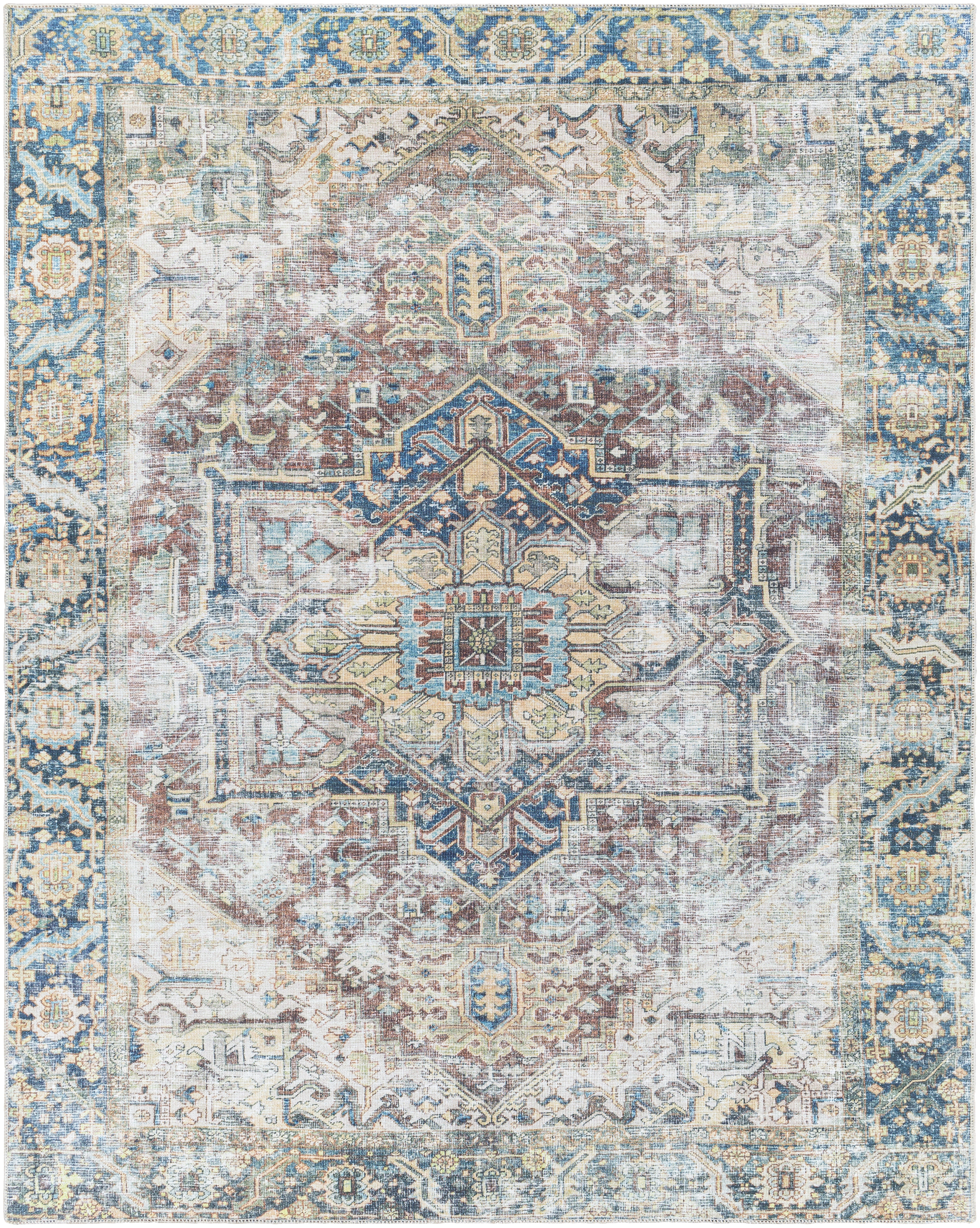 Kemer Beige Indoor 8'10" x 12' Machine Woven Rug - Image 1