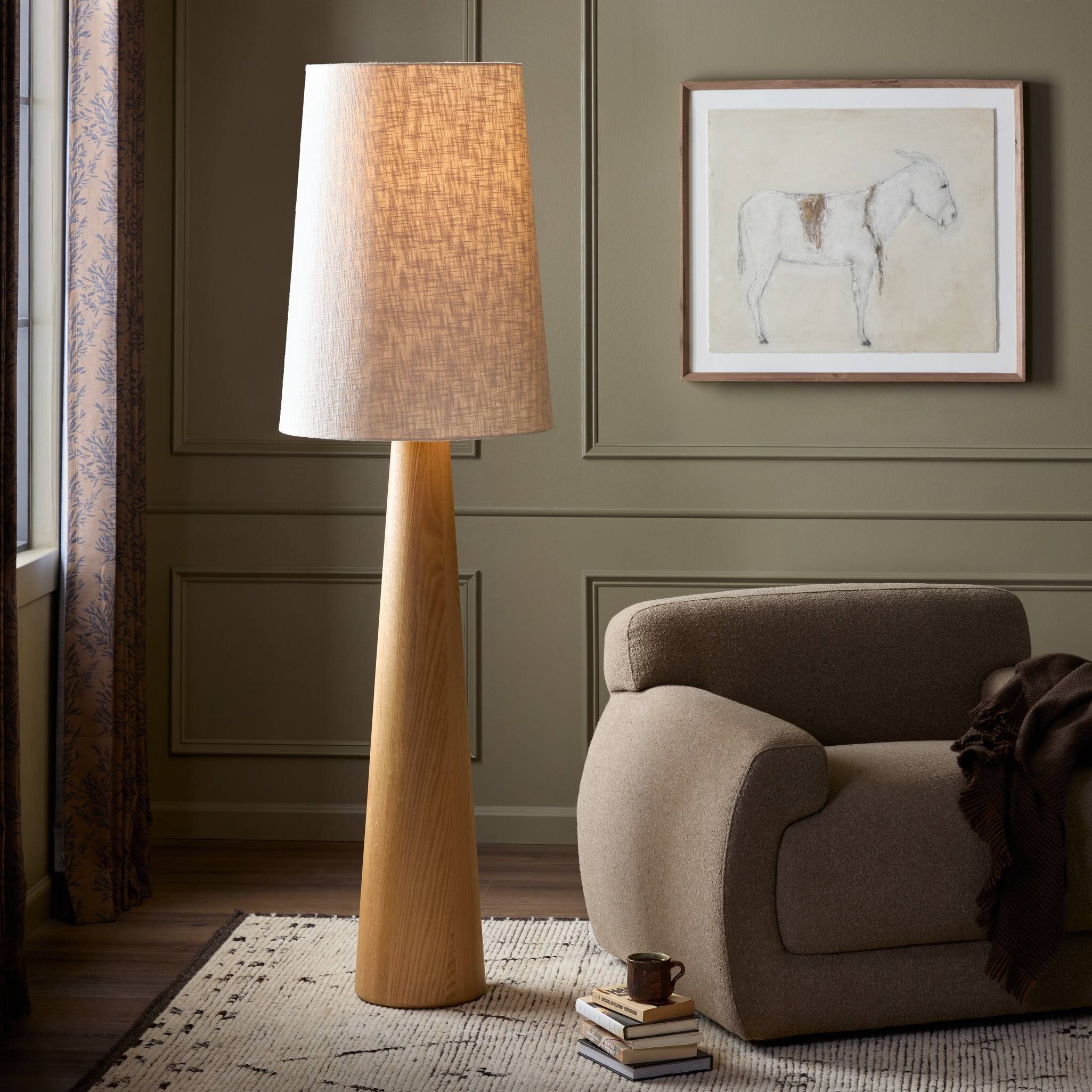 Nora Drum Floor Lamp - Light Oak - Image 3
